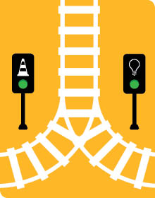 Rail Track Diverge Illustration