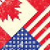 Canada and U.S. flags juxtaposed