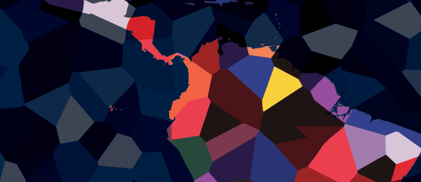Stylized map of Latin America