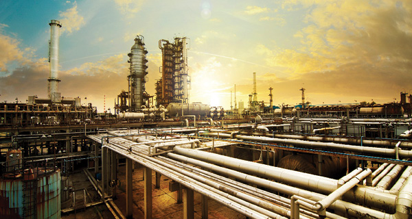 An oil refinery